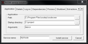 node js windows service